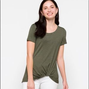 Knot Front Knit T Shirt